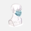 Vue du masque chirurgical de Type 2R sur mannequin adulte